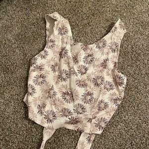 Open back with tie cropped shirt. Size medium